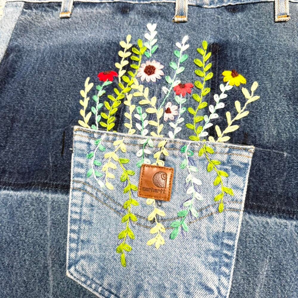 Custom upcycled carhartt tote bag - Picture 3 of 8